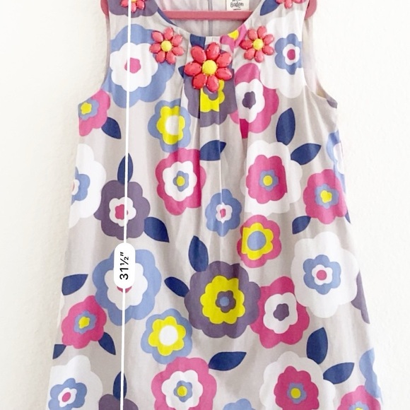 Mini Boden Floral Dress with Beading Size 11-12 - Picture 7 of 7